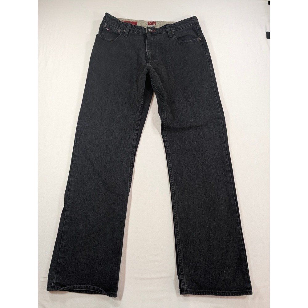 Tommy Hilfiger Red Label Freedom Fit Jeans Black Denim 34x34 Mens Vintage